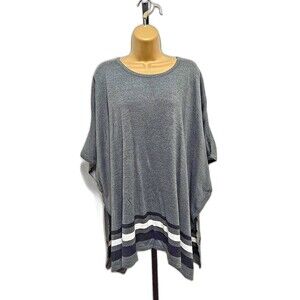 Gray Boxy Sweater Womens L XL Oversized Office Career Comfy Minimalist Lagenlook